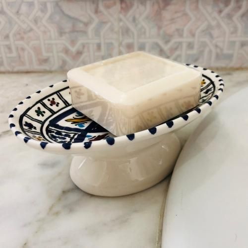 石鹸置き ソープディッシュ 手描き陶器 - チュニジア雑貨と北アフリカ