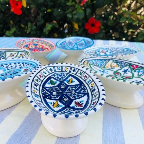 石鹸置き ソープディッシュ 手描き陶器 - チュニジア雑貨と北アフリカ