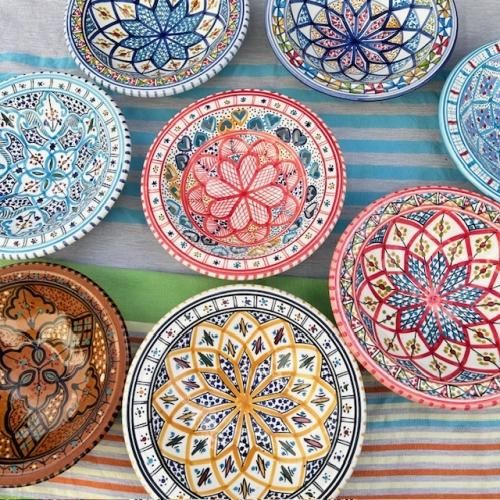 チュニジア雑貨と北アフリカ物産 中皿 ダール・ヤスミン