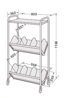 ライオン事務器 RW-A421P ラックワゴン 225-33 【送料無料