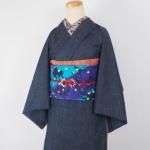 片貝木綿デニムの着物 - モダン着物小物 梅屋