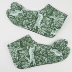 コットンプリント足袋【ファーブル】グリーン 23cm