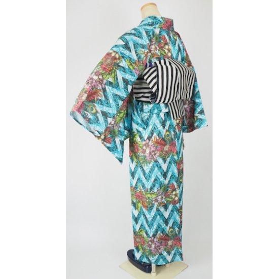 セオ・アルファプレタ浴衣【サマー ブーケ】ブルー M,L - モダン