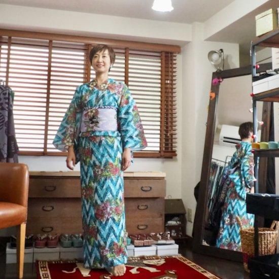 モダン着物小物梅屋　セオアルファ　ポリエステル　浴衣　夜空　Lサイズ セオ・アルファプレタ浴衣【夜空】ブライト S - モダン着物小物 梅屋
