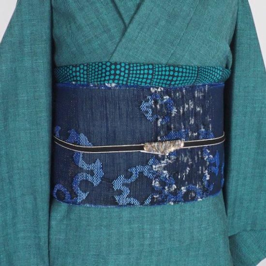 正絹 紬小紋 ピーコックブルー 作家物 単品