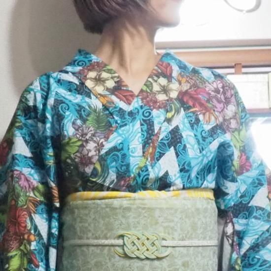 帯揚げ【絽縮緬 ゼブラ】ヴィヴィッドイエロー - モダン着物小物