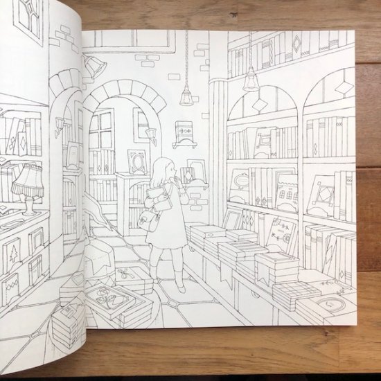 わたしの塗り絵BOOK 憧れのお店屋さん　井田千秋 - FOLK old book store 古本・新本・個人出版本・グッズの販売