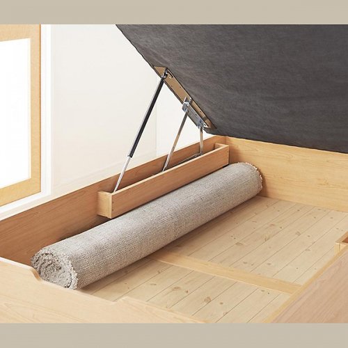 通気性のある床板！跳ね上げ式大容量収納ベッド【PRS】（縦開き） 【6】