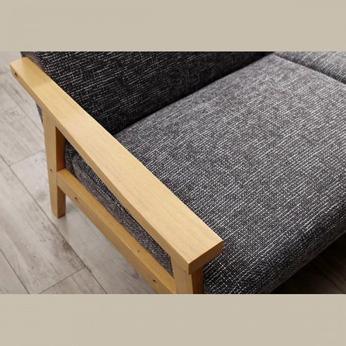 北欧風デザイン木肘ソファダイニングテーブルセット【ECL】3点セット