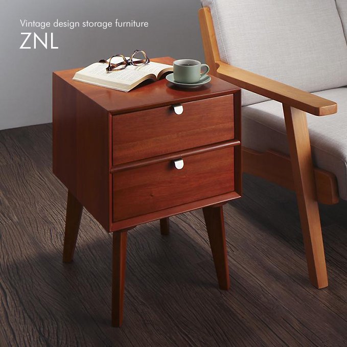 北欧風デザインリビング家具シリーズ【ZNL】サイドテーブル（マホガニー材使用）