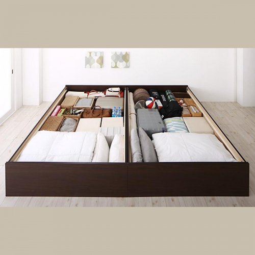 日本製・安心の品質！床板下が全て収納スペース！ワイドサイズ連結式ファミリー畳ベッド【HMR】 【10】