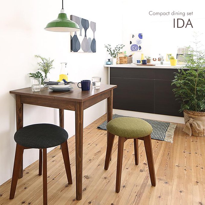 狭いお部屋にも置けちゃうコンパクト設計のダイニングテーブル３点セット【IDA】（ブラウン） - おしゃれなインテリア家具ショップCCmart7