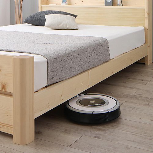 オール木製・天然木パイン使用！床面の高さ調節ができるすのこベッド