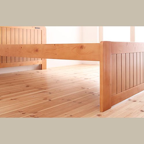 オール木製・天然木パイン＋桐材を使用！床面の高さ調節ができるすのこショートベッド【FTM】（フレームのみ） 【11】
