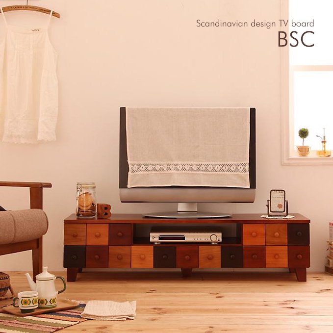 おしゃれな北欧デザイン天然木テレビボード【BSC】（幅90/120/140