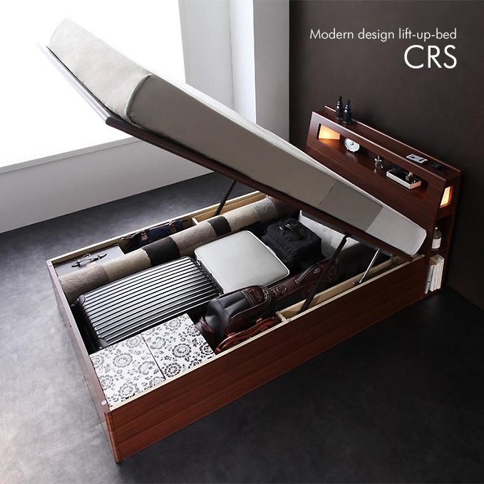 大容量収納跳ね上げ式収納ベッド【CRS】 - おしゃれなインテリア家具