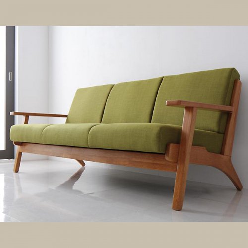 北欧デザイン木肘ソファ【LLA】3人掛け - おしゃれなインテリア家具