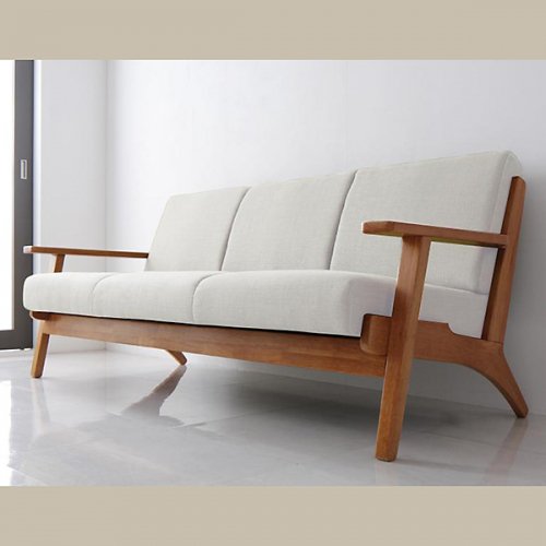 北欧デザイン木肘ソファ【LLA】3人掛け - おしゃれなインテリア家具