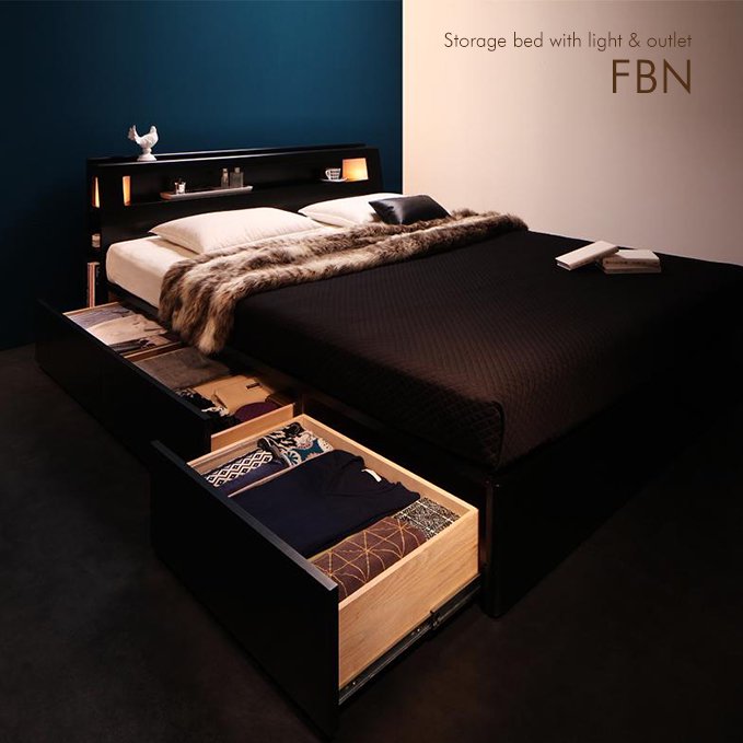 ダブル・クイーンサイズ限定収納付きベッド【FBN】 - おしゃれなインテリア家具ショップCCmart7
