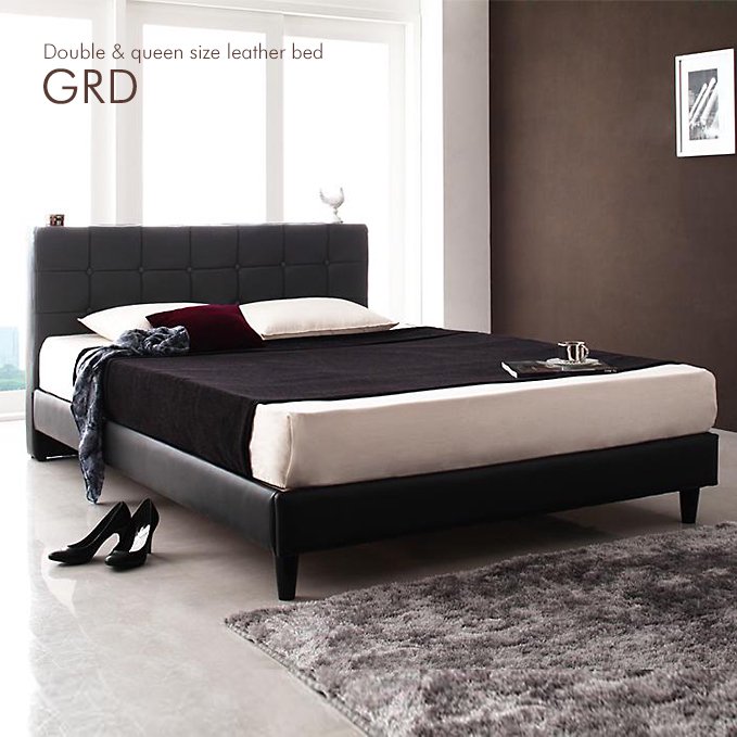 広いベッドは快適！ダブル＆クイーン高級レザーベッド・ブラック【GRD】 - おしゃれなインテリア家具ショップCCmart7