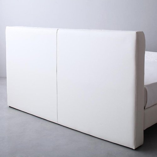 広いベッドは快適！ダブル＆クイーン高級レザーベッド・ホワイト【STM】 【10】