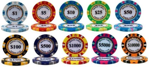 モンテカルロ・ポーカーチップ100枚ｾｯﾄ -５色セットＡ - トランプ通販 