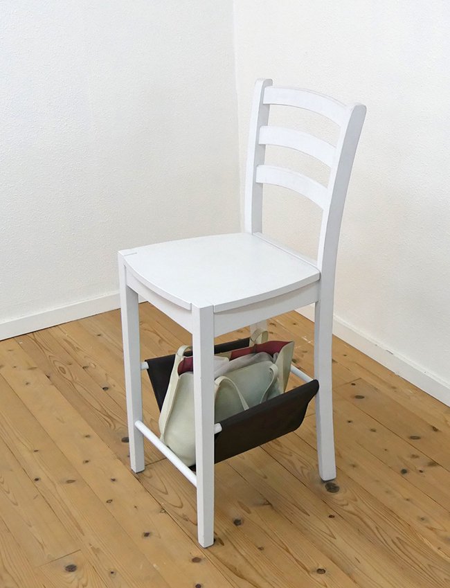 木製カウンターチェア 荷物置き付 CCK408 ホワイト色（白色） 座面高60cm 店舗用 軽量椅子 重量約6kg 軽い椅子 - 大阪 - 椅子屋