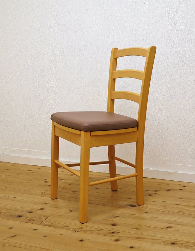 座面高50cm 木製チェア 業務用軽い椅子 こげ茶色 店舗用 座面高50cm