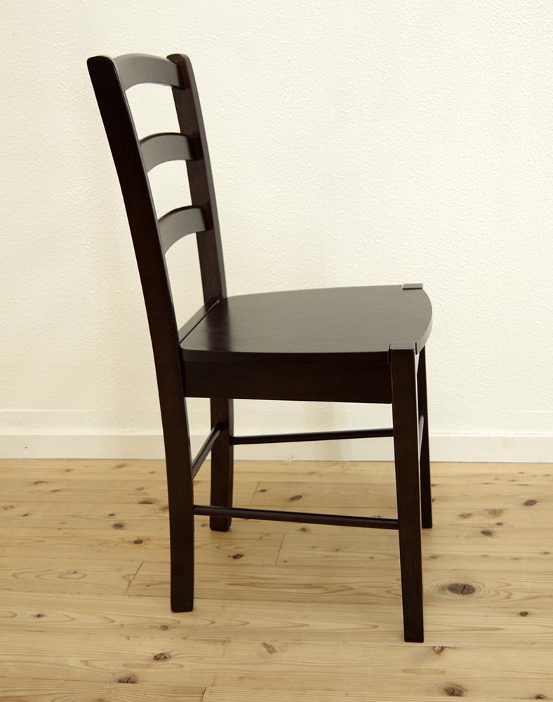 木製チェア 業務用軽い椅子 こげ茶色 店舗用 座面高45ｃｍ 重量約5kg