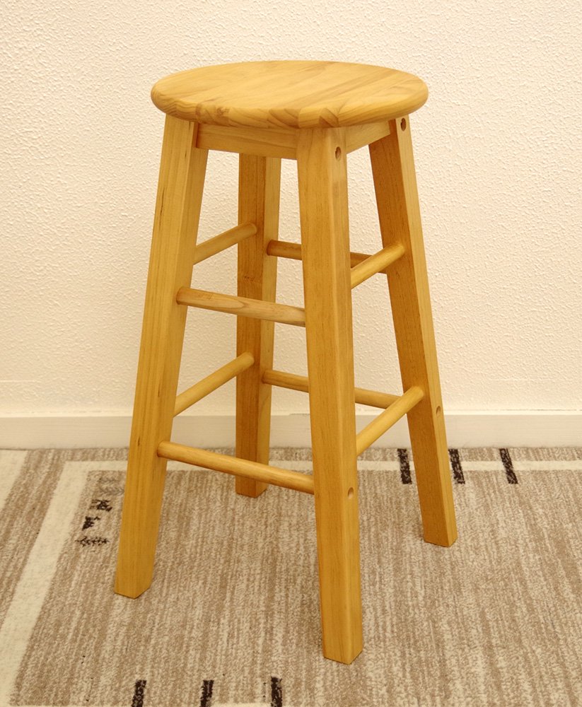 木製スツール/椅子（寄木装飾）