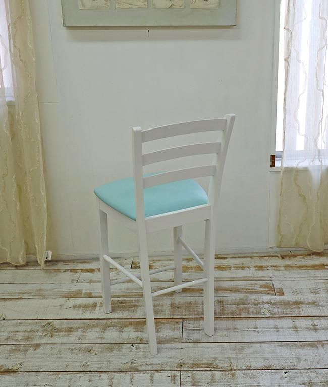 飲食店用 白い 木製カウンターチェア 座面高約60cm(63.5cm)の