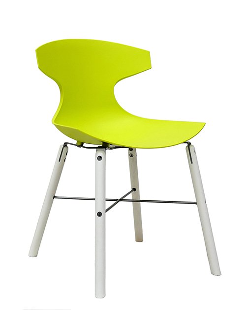デザイナーズチェア【Echo/グリーン】明るく、雰囲気の良いライトグリーン色（黄緑色）のオシャレ椅子、座面高45ｃｍ