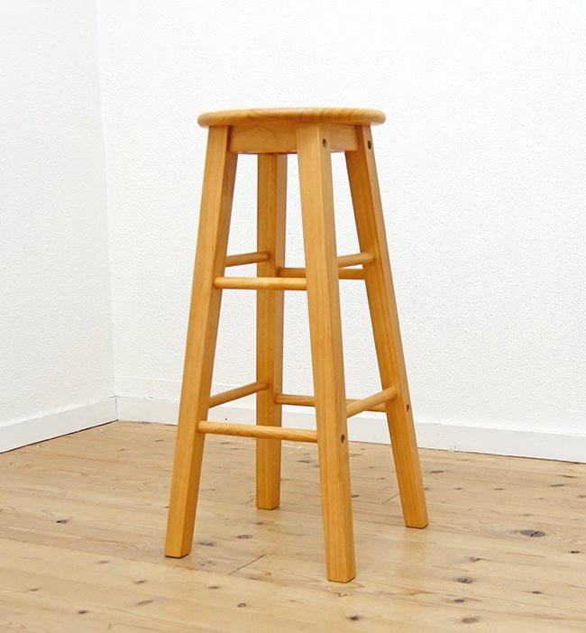木製スツール　高さ70cm　丸椅子　stool