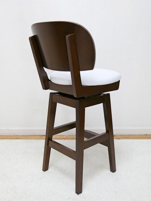 背付き回転木製カウンターチェアー Turn(ターン）座面高65cm 座面合成