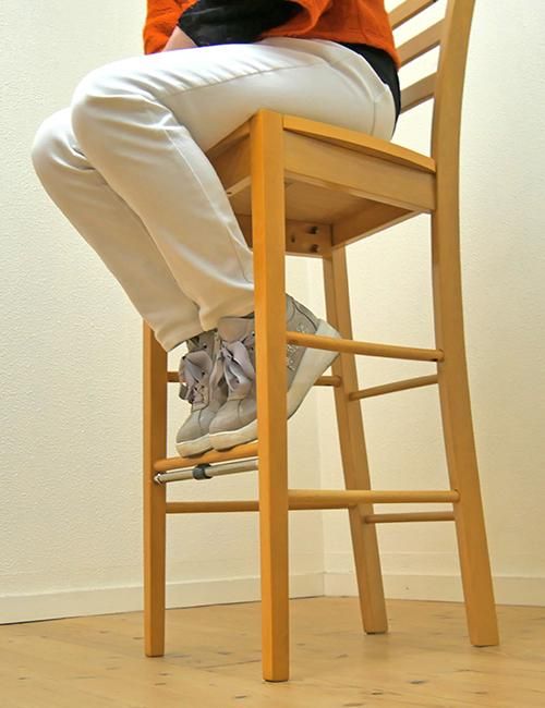 カウンターチェア　木製ハイチェア　1脚② 木製 ハイ カウンターチェア 座面高 70cm 台 76cm 荷物置き付き