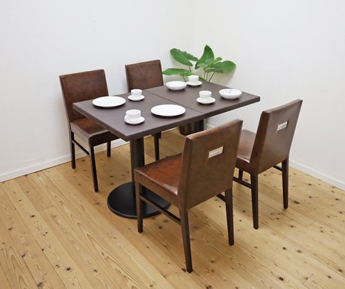 飲食店用 4人用テーブル椅子セット,コンパクト木製ダイニングテーブ 座