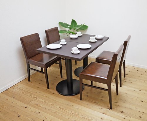 飲食店用 4人用テーブル椅子セット,コンパクト木製ダイニングテーブ 座 