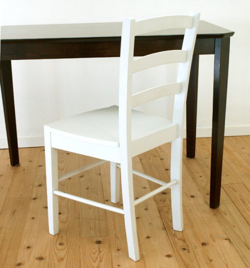 白い木製ダイニングチェア 木製チェア ホワイト 白い椅子 店舗用 １脚