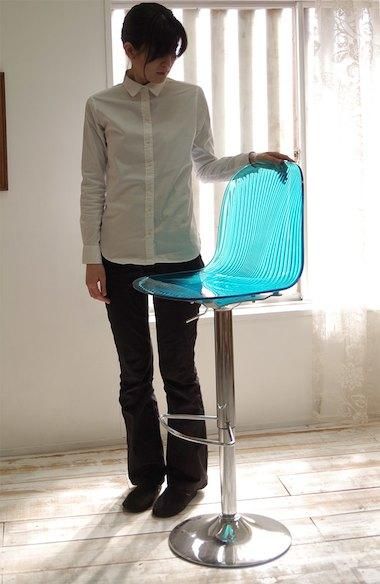 回転昇降式カウンタースツール イタリア製デザイナーズ カウンターチェアー デザイナーズ カウンターチェア 回転 昇降式 Ocean クリアレッド