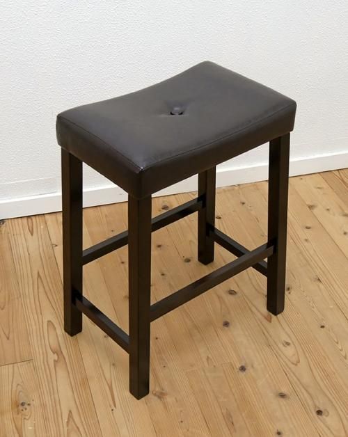 座面高60cm・奥行30cm(座面28cm)【レザー張りクッション付木製 座面高60cm・奥行30cm(座面28cm)【レザー張りクッション付木製