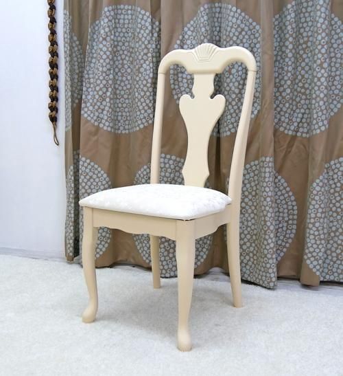 猫脚　革張り　椅子　チェア チェア ダイニングチェア 猫脚 薔薇の花 ピンク ストライプ