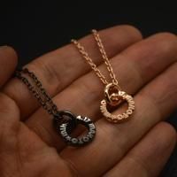 208.MAKOTOスターMIHO 04.17 ピンクゴールド&ブラックルテメッキ リングペアネックレス 制作実績