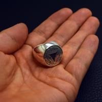 215.三つ追い柏 家紋リング指輪 制作実績