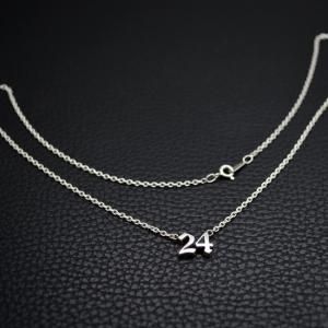 ■シルバー製ナンバーネックレス2桁【Sサイズ】-墨入れ-