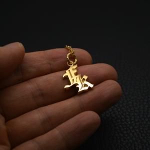 238.【FK】ダブルレタード・イニシャルネックレス 制作実績