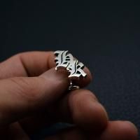 285.【HK】ダブルレタード・イニシャルカフスボタン製作例