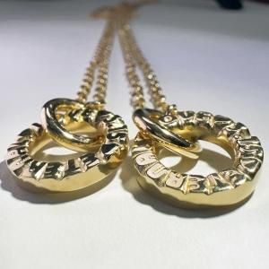 ■シルバー製アニバーサリーリングペアネックレス【♂イエローゴールドメッキ/♀イエローゴールドメッキ】