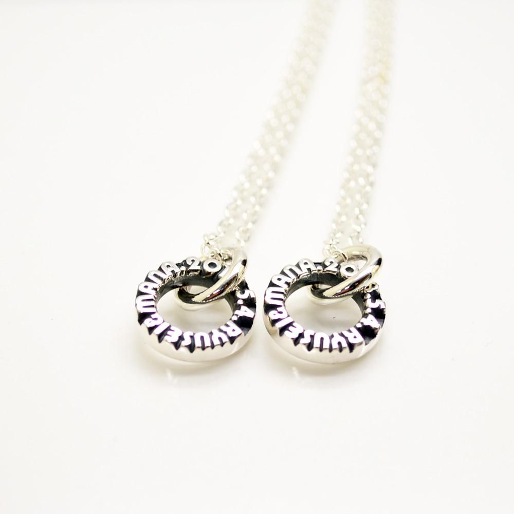 Lyseリンク オーダーメイドネックレス 925 Silver]イニシャル ハート キュービックネックレス
