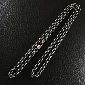 ▼太(4.5ミリ)黒零銀鎖silver925製 墨入れ燻し処理済み