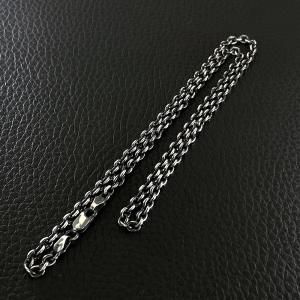▼細(3.5ミリ)黒零銀鎖silver925製 墨入れ燻し処理済み
